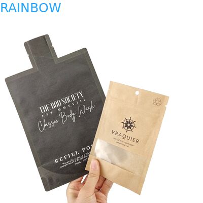 Bolsas de sello de papel metálico plano y a prueba de olor Bolsas de sello de Mylar Heal Bolsa de textura de ventana helada con agujero de suspensión Bolsa de sello de tres lados