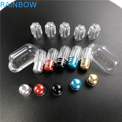 Contenedor de medicina plástica de estilo octógono con boquilla de metal para píldoras de mejora masculina.