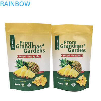 Estampilla de oro reutilizable impresa a medida Bolsa de papel Kraft Impresión digital Bolsas Mylar ecológicas