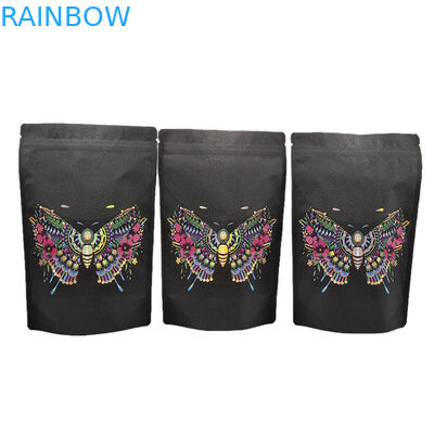 Bolsa de embalaje de papel kraft ecológico a medida con bolsas de Mylar reabribles UV para polvo de proteína de especias