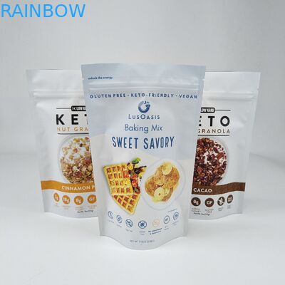 Logotipo de papel de aluminio impreso a medida Embalaje comestible de grado alimenticio Reabre olor a prueba de humedad bolso de pie