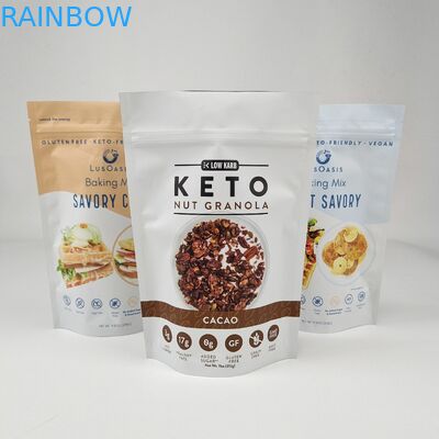 Impresión personalizada Bolsa de embalaje de plástico sellada térmicamente para dulces de nuez chocolate té café embalaje Stand Up Bolso