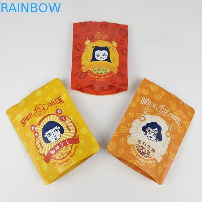 Venta al por mayor Logotipo personalizado Bolsas de pie Embalaje de alimentos a prueba de olor Bolsas de plástico con cerradura con ventana