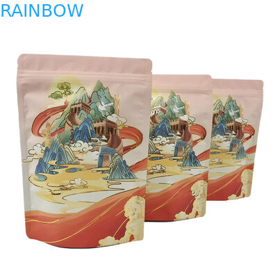 Bolsa de pie personalizada con cremallera para alimentos de aluminio de papel suave toque bolsa Mylar para fruta seca caramelo de merienda