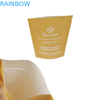 Venta caliente Diseño personalizado Impreso Biodegradable Bolsa de papel Kraft Stand Up Eco Friendly Gummie Candy Embalaje
