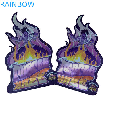 Bolsa de toque suave impresa a medida 3.5g Bolsas Mylar Impresas digitales Holográfico Dibujado Mylar ZiplockBag