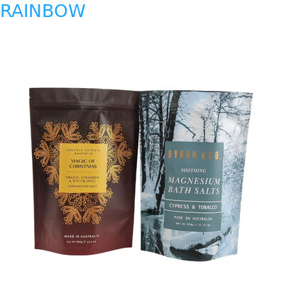 Impresión de logotipo personalizado Bolsa de cierre de cremallera Cuerpo de exfoliante bomba de baño de jabón Embalaje Bolsa de papel de aluminio Bolsa de plástico cierre de cremallera Bolsas de sal de baño