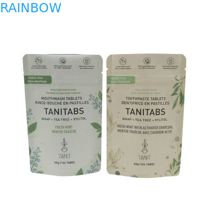 Bolsas para el embalaje de alimentos biodegradables de plástico vertical con cremallera de aluminio envasado de papel personalizado bolsas mate biodegradable