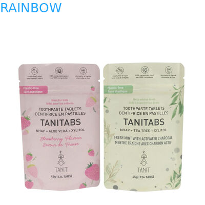 Impresión de marca personalizada Compostable de grado alimenticio polietileno biodegradable de papel Kraft Stand Up Pouch Mylar Bolsas de cerradura