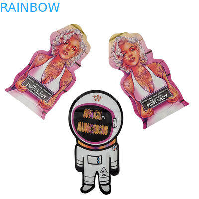 Impresión personalizada Forma Mini Bolso Mylar 1g 3.5g 7g 14g 28g Hongo Resistente a los niños y olores Proof Soft Touch Cali Pack Bolso Mylar