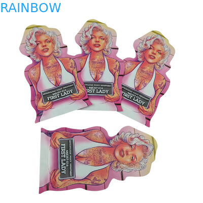 Impresión personalizada Forma Mini Bolso Mylar 1g 3.5g 7g 14g 28g Hongo Resistente a los niños y olores Proof Soft Touch Cali Pack Bolso Mylar