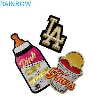 3.5g Embalaje personalizado y Impresión de logotipo especial de forma única Impreso en el interior Holográfico Corte a presión Bolsa Mylar