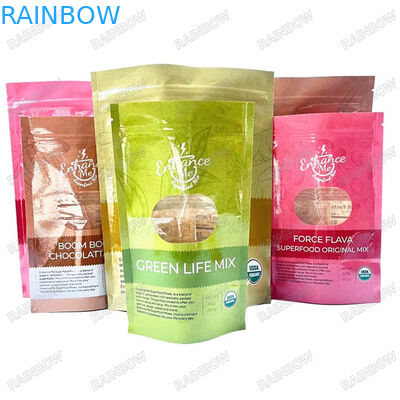 Embalaje directo de fábrica Bolsas de plástico a prueba de humedad Bolsas verdes rojas amarillas Bolsas con cerradura para almacenamiento de alimentos 1 kg