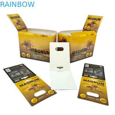 Píldora sexual de alta calidad 3D Blister Tarjeta de embalaje de la Píldora de mejora del rinoceronte masculino Tarjeta de embalaje con cajas de papel de exhibición