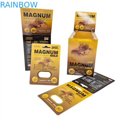 Píldora sexual de alta calidad 3D Blister Tarjeta de embalaje de la Píldora de mejora del rinoceronte masculino Tarjeta de embalaje con cajas de papel de exhibición