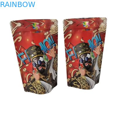 Bolsa de plástico de grado alimenticio con embalaje con ventana delantera transparente, cerradura cuadrada, cierre de cremallera, fondo plano, bolsa Mylar