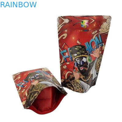 Bolsa de plástico de grado alimenticio con embalaje con ventana delantera transparente, cerradura cuadrada, cierre de cremallera, fondo plano, bolsa Mylar