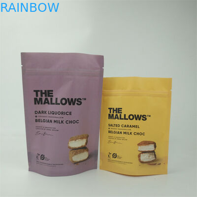 Impresión digital Bolsa de embalaje de papel Kraft para alimentos secos con acabado de superficie mate