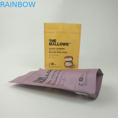 Bolsas de papel kraft biodegradables impresas a medida de grado alimenticio bolsas de embalaje con cerradura por cremallera