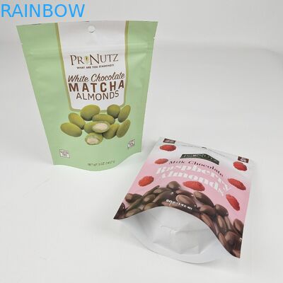 Bolsa de pie personalizada de papel laminado de papel negro de embalaje de alimentos Bolsa de cremallera con ventana clara para carne de res.