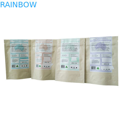 Bolsas de papel plateado de pie con diseño de embalaje Doy para embalajes de exfoliante de cuerpo de café