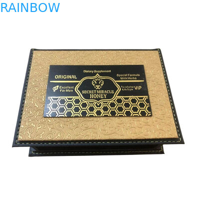 Logotipo impreso a medida Luxury VITAMAX Extreme Honey Edible Embalaje de papel Cajas y bolsas para miel Líquido Embalaje vacío