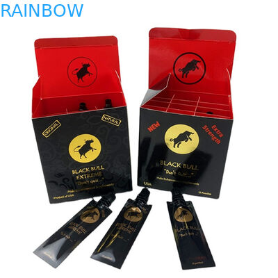 En general, la miel de rinoceronte impresa en oro secreto milagro miel cartón lenticular 3D caja de visualización de la miel bolsas de embalaje