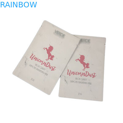 Bolsas de sello de tres lados Bolsas planas Logotipo UV Spot Bolsas Mylar para máscara facial