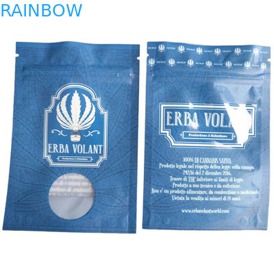 Bolsas a prueba de olor con ventana UV brillante 3.5g Bolsas de embalaje de flores CBD con cremallera