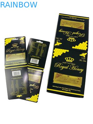 Logotipo personalizado Royal Honey VIP Sachet de embalaje de papel Tarjeta de papel de papel de papel de papel de oro para el palo de miel