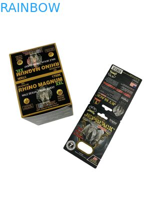 Compras al por mayor de pastillas impresas a medida para rinocerontes Embalaje Cajas de papel con cartón de papel Embalaje de pastillas para mejorar el tamaño