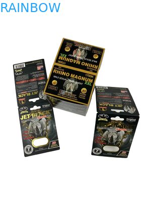 Venta caliente de pastillas personalizadas de mejora de la calidad de embalaje Tarjeta de papel Tarjeta de pastilla de rinoceronte Tarjeta de pastilla Tarjeta de papel impresa con ampolla