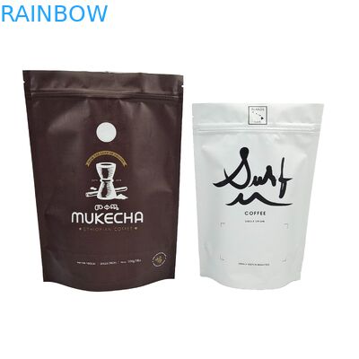 Bolsas coloridas de calidad alimentaria personalizadas Logotipo Impreso Embalaje Café Bolsas de cremallera con válvulas