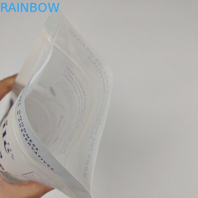 Bolsa de papel Kraft de color blanco marrón reciclable con cremallera de alimentos personalizados Nut de cacahuete Té de dulces Embalaje de galletas Bolsa de pie con logotipo