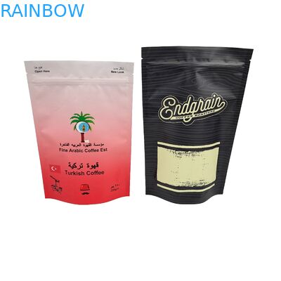 Logotipo personalizado Bolsas de café de alta calidad de pie con válvula fácil de desgarrar cerradura Bolsa de papel de aluminio