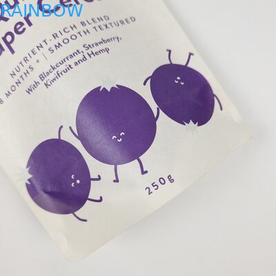 Bolso de pie con cremallera Kraft Papel artesanal Impreso a medida Reutilizable con cremallera de bloqueo Bolsas de embalaje de alimentos