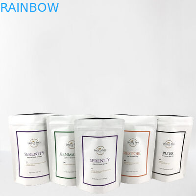 Bolsas de pie reabribles con logotipo personalizado para el embalaje de bolsas de té secas