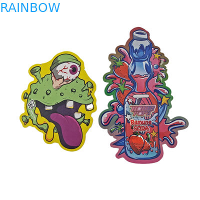 Diseño personalizado Impreso con corte a presión con cremallera de forma especial Embalaje de plástico irregular 3.5g Bolsa Mylar