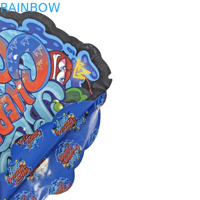 Diseño personalizado Impreso con corte a presión con cremallera de forma especial Embalaje de plástico irregular 3.5g Bolsa Mylar