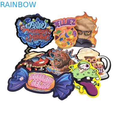 Embalaje con cremallera en forma especial de forma personalizada Toque suave CBD a prueba de niños 3.5g Bolsas de plástico de corte irregulares