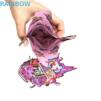 Diseño personalizado Impreso cerradura irregular vuelva a cerrar cortar 3.5g embalaje de plástico de forma especial bolsa Mylar