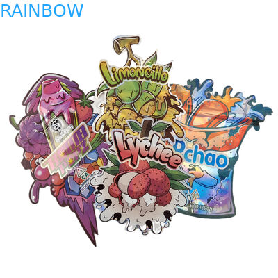 Logotipo personalizado Impreso Bolsas con cremallera de corte a presión Bolsas pequeñas con bolsillo de pie 3.5g Embalaje de grado alimentario A prueba de olor con cremallera Mylar Ba