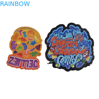 Impresión personalizada con toque suave Holographic Die Cut Irregular Forma especial de plástico con cremallera Bolsa de embalaje de alimentos Mylar