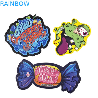 Bolsa de papel de cerradura 3.5g 7g 14g Forma especial Embalaje personalizado Alimentos A prueba de olor Bolsa Mylar de corte a presión