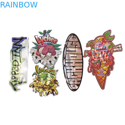 Bolsa de papel de cerradura 3.5g 7g 14g Forma especial Embalaje personalizado Alimentos A prueba de olor Bolsa Mylar de corte a presión