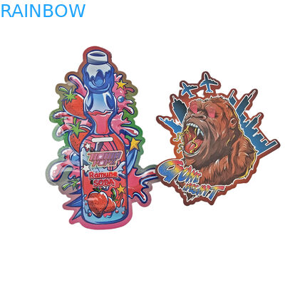 Logotipo personalizado de color mate Bolsa de plástico en forma de rebloqueable a prueba de olor de corte por die Ziplock 3.5 bolsas de Mylar para dulces