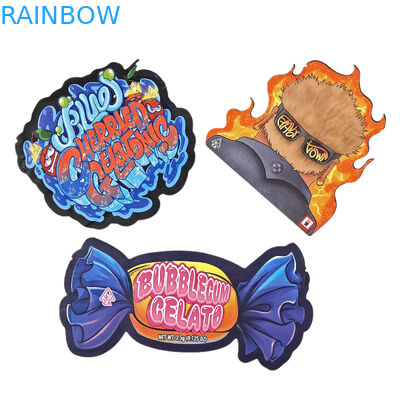 Bolsas especiales a prueba de olor de forma irregular con cierre de cremallera personalizado28g 14g 7g 3.5g Muerta cortar bocadillo embalaje de alimentos Bolsa Mylar