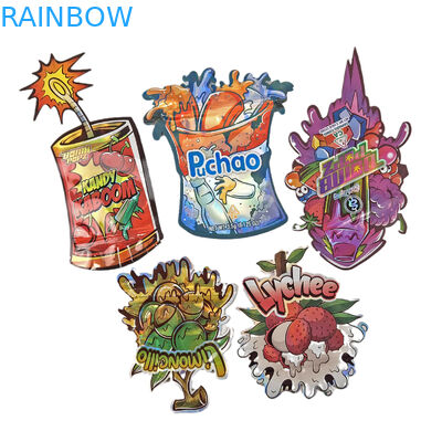 Impresión digital personalizada con corte a presión irregular 3.5g Bolsa de forma especial de alimentos plástico de cerradura envasado Bolsas Mylar