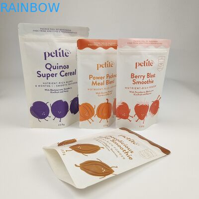 Bolsa de embalaje de alimentos impresa a medida a prueba de olores con cremallera y ventana