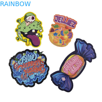 Custom Die Cut Logotipo impreso de plástico a prueba de olor 3.5 Embalaje de alimentos comestibles con cierre de cerradura Comestibles Snack bolsas Mylar